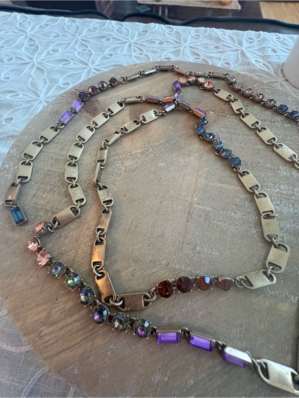 Stella & Dot Hatley Versatile Necklace – Iridescent Crystal & Gold Tone